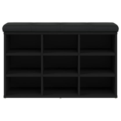 Schoenenbank Bewerkt Hout 82 x 32 x 50 cm Zwart