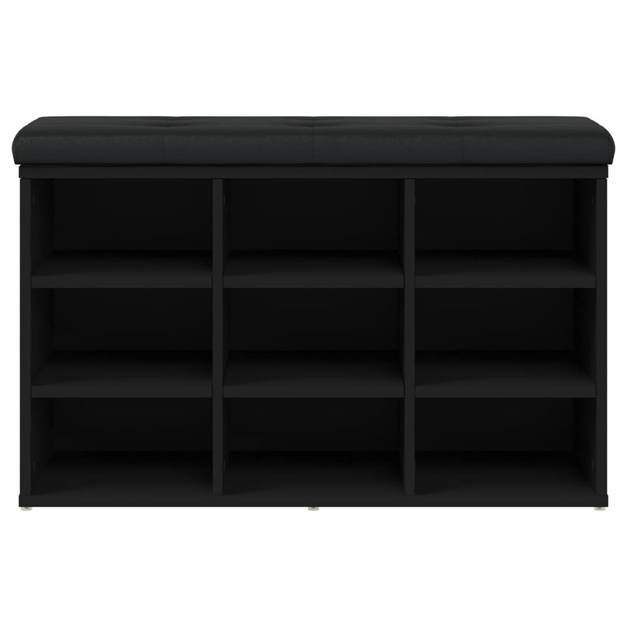 Schoenenbank Bewerkt Hout 82 x 32 x 50 cm Zwart