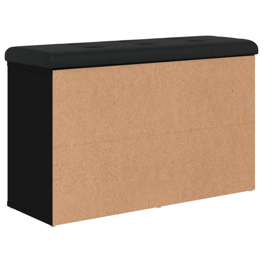 Schoenenbank Bewerkt Hout 82 x 32 x 50 cm Zwart