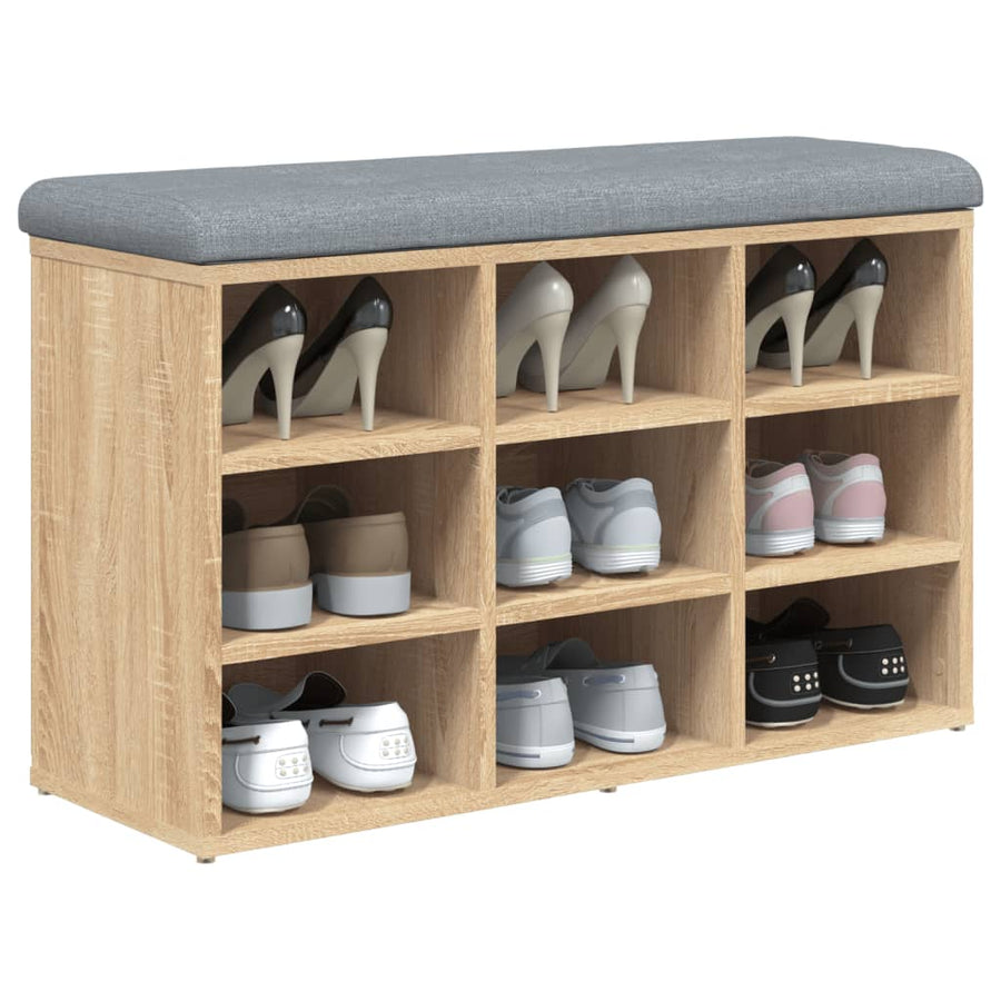 Schoenenbank Bewerkt Hout Kleurig 82 x 32 x 50 cm Sonoma eiken