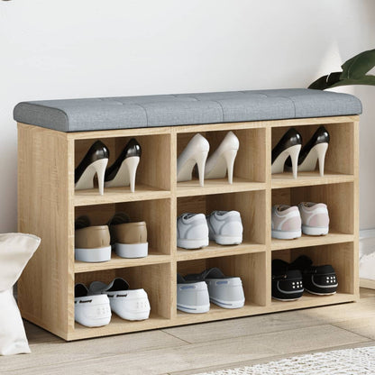 Schoenenbank Bewerkt Hout Kleurig 82 x 32 x 50 cm Sonoma eiken