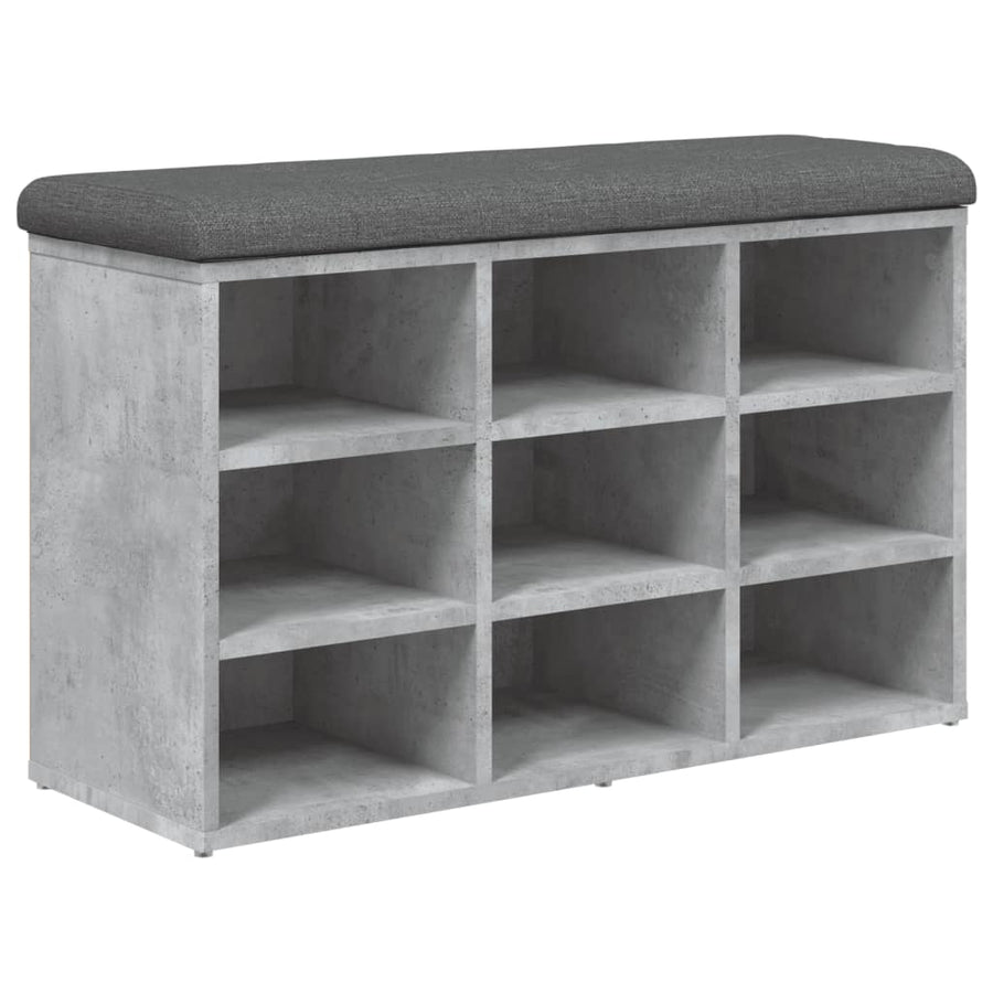 Schoenenbank Bewerkt Hout 82 x 32 x 50 cm Betongrijs