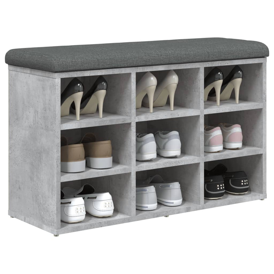 Schoenenbank Bewerkt Hout 82 x 32 x 50 cm Betongrijs