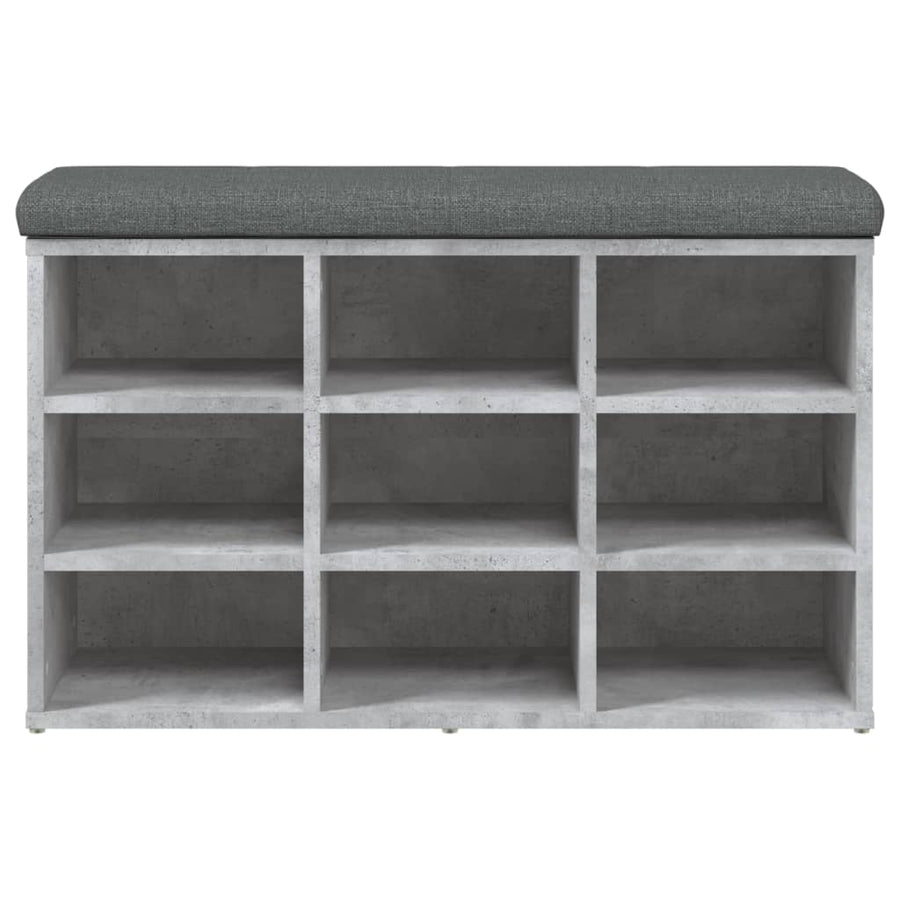 Schoenenbank Bewerkt Hout 82 x 32 x 50 cm Betongrijs