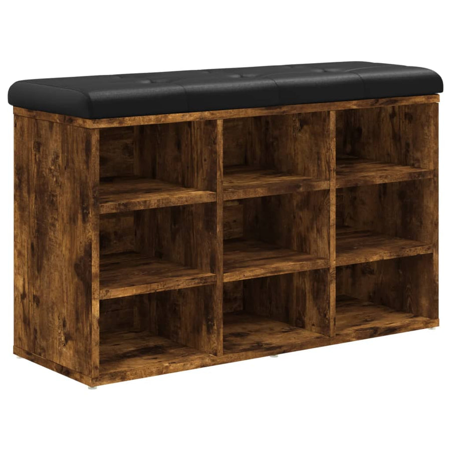 Schoenenbank Bewerkt Hout Kleurig 82 x 32 x 50 cm Gerookt eiken