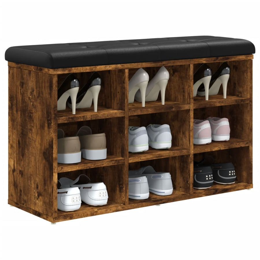 Schoenenbank Bewerkt Hout Kleurig 82 x 32 x 50 cm Gerookt eiken