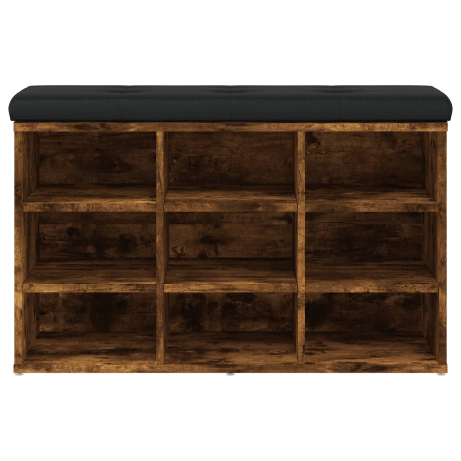 Schoenenbank Bewerkt Hout Kleurig 82 x 32 x 50 cm Gerookt eiken