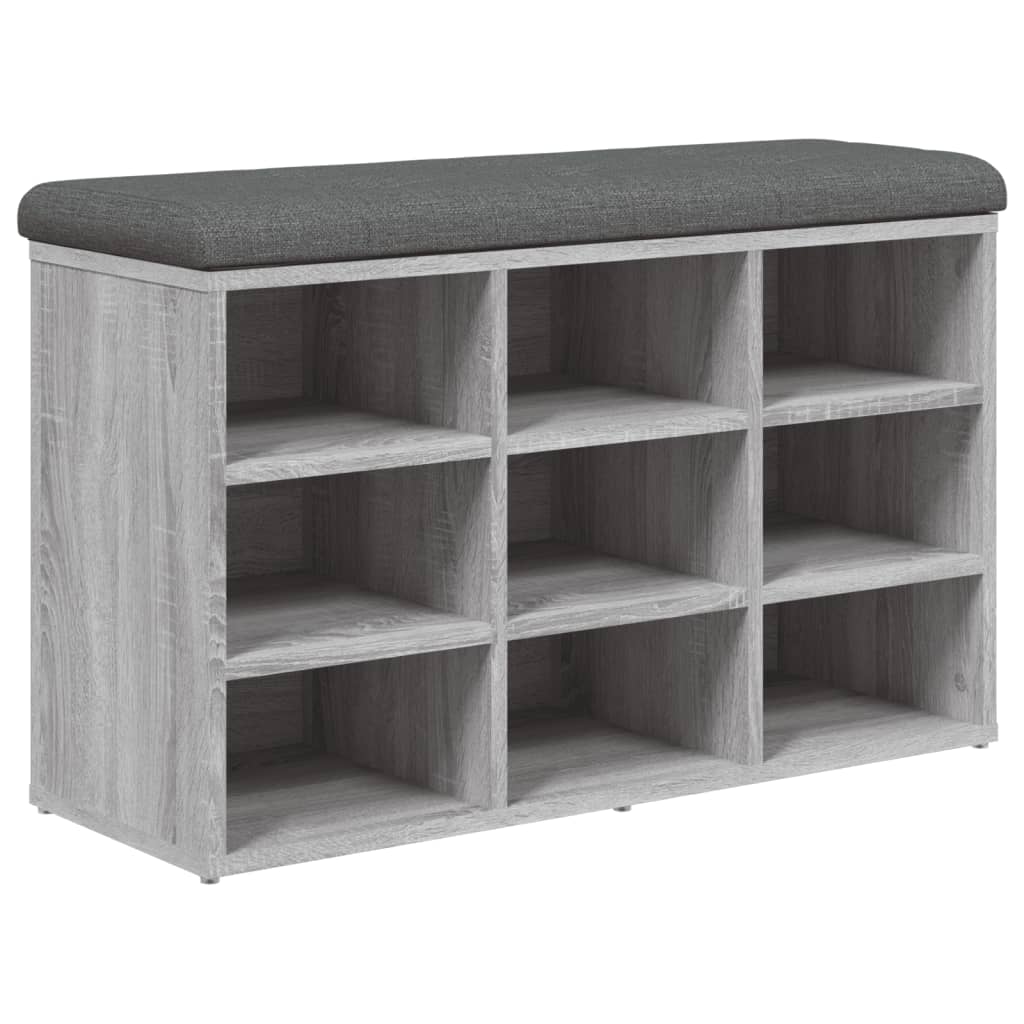 Schoenenbank Bewerkt Hout Eikenkleurig 82 x 32 x 50 cm Grijs sonoma