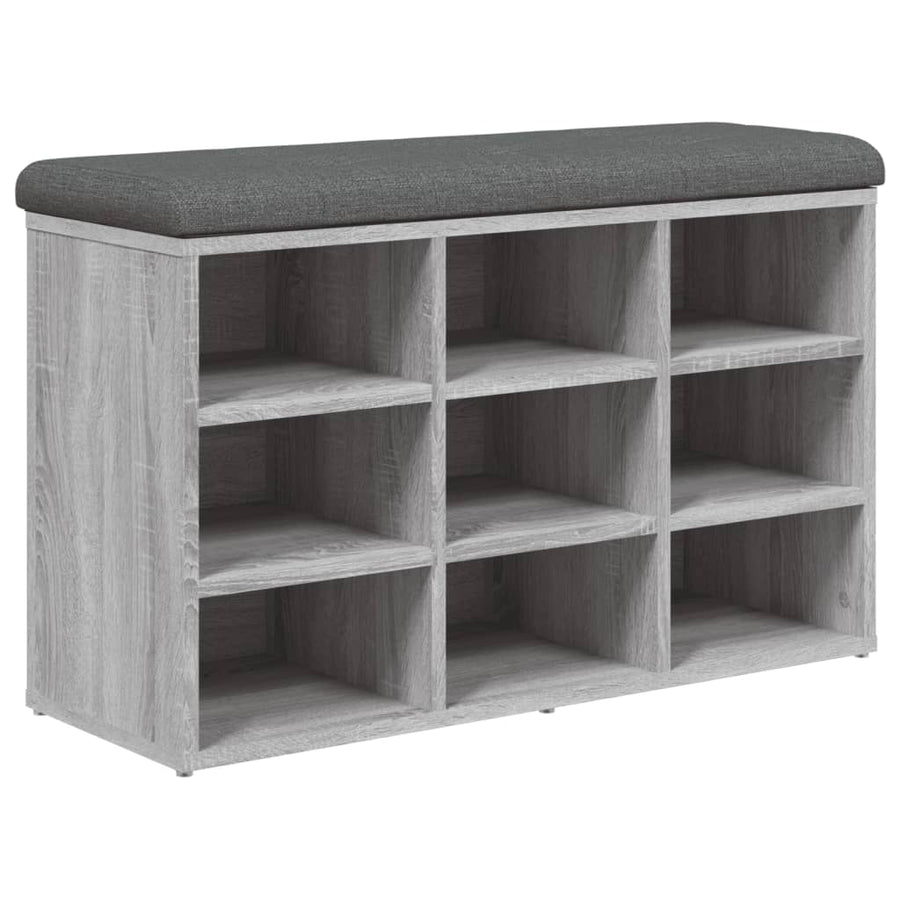 Schoenenbank Bewerkt Hout Eikenkleurig 82 x 32 x 50 cm Grijs sonoma