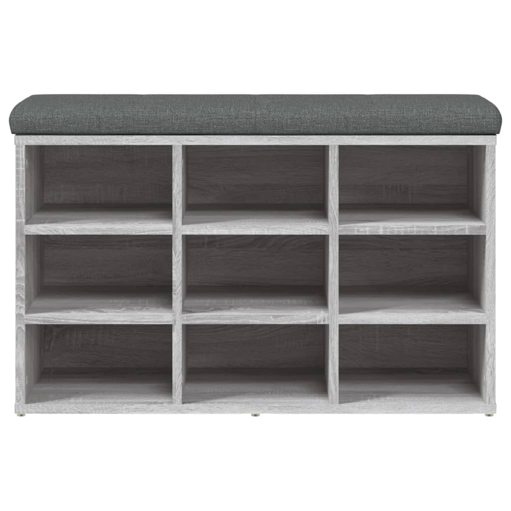 Schoenenbank Bewerkt Hout Eikenkleurig 82 x 32 x 50 cm Grijs sonoma