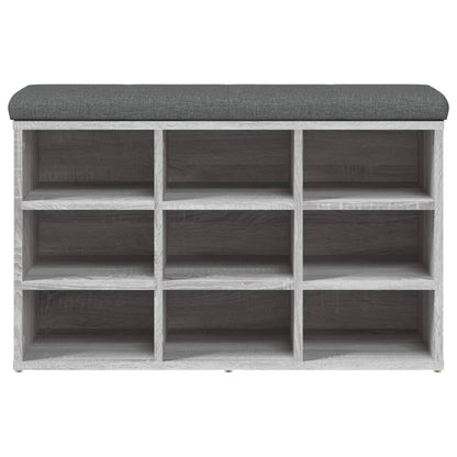 Schoenenbank Bewerkt Hout Eikenkleurig 82 x 32 x 50 cm Grijs sonoma