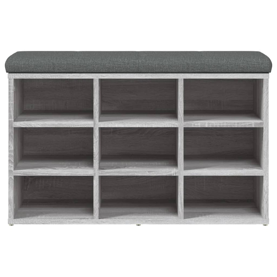 Schoenenbank Bewerkt Hout Eikenkleurig 82 x 32 x 50 cm Grijs sonoma