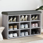 Schoenenbank 82x32x50 cm bewerkt hout grijs