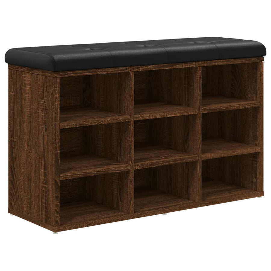 Schoenenbank Bewerkt Hout Bruineikenkleurig 82 x 32 x 50 cm bruin eikenkleur