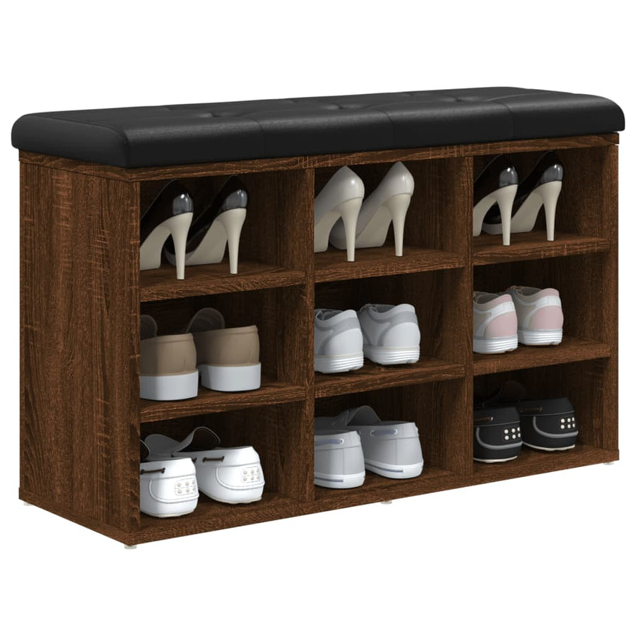 Schoenenbank Bewerkt Hout Bruineikenkleurig 82 x 32 x 50 cm bruin eikenkleur
