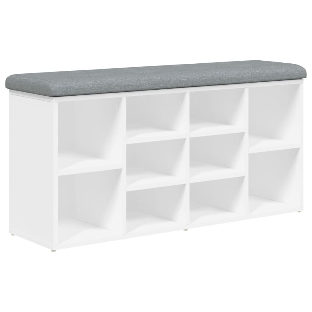 Schoenenbank Bewerkt Hout 102 x 32 x 50 cm Wit