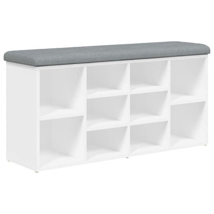 Schoenenbank Bewerkt Hout 102 x 32 x 50 cm Wit