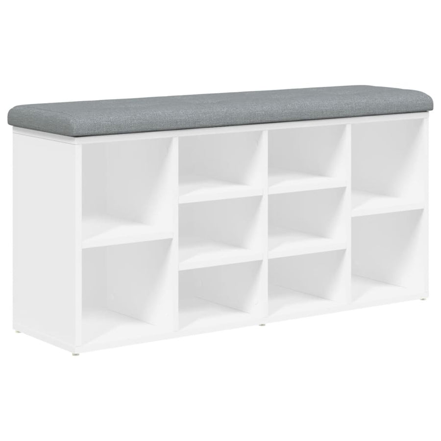 Schoenenbank Bewerkt Hout 102 x 32 x 50 cm Wit