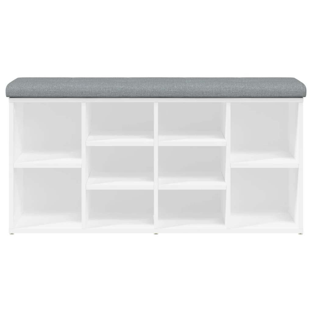 Schoenenbank Bewerkt Hout 102 x 32 x 50 cm Wit