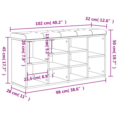Schoenenbank Bewerkt Hout 102 x 32 x 50 cm Wit