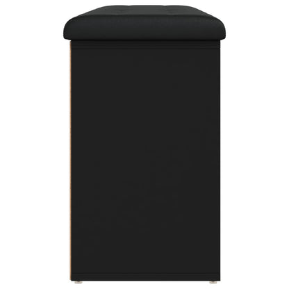 Schoenenbank Bewerkt Hout 102 x 32 x 50 cm Zwart