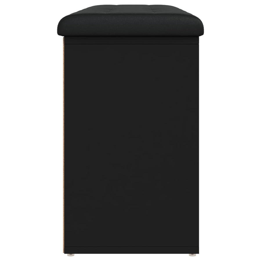 Schoenenbank Bewerkt Hout 102 x 32 x 50 cm Zwart