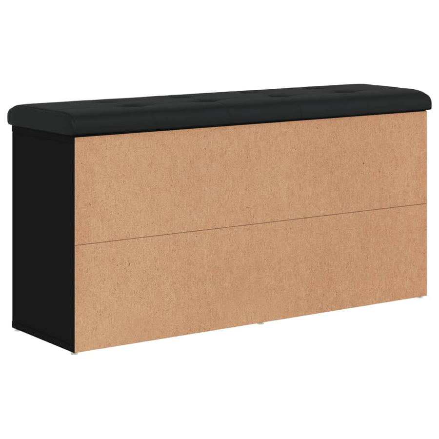 Schoenenbank Bewerkt Hout 102 x 32 x 50 cm Zwart