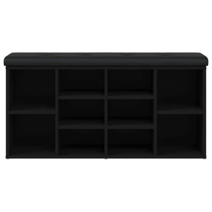 Schoenenbank Bewerkt Hout 102 x 32 x 50 cm Zwart