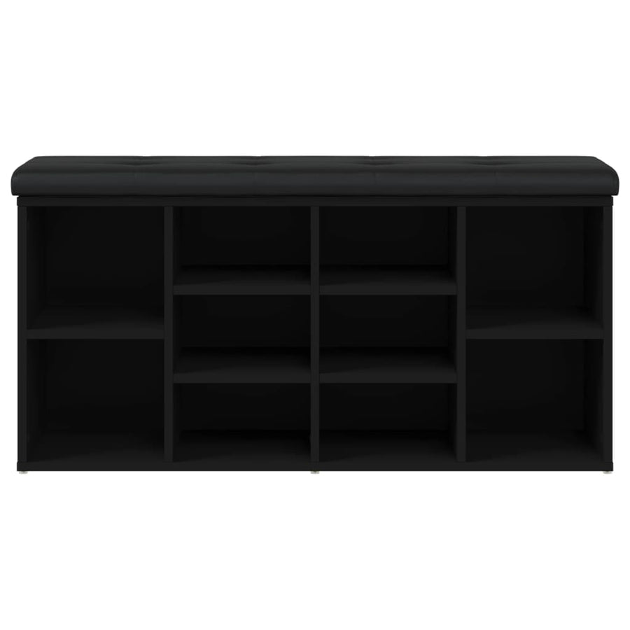 Schoenenbank Bewerkt Hout 102 x 32 x 50 cm Zwart
