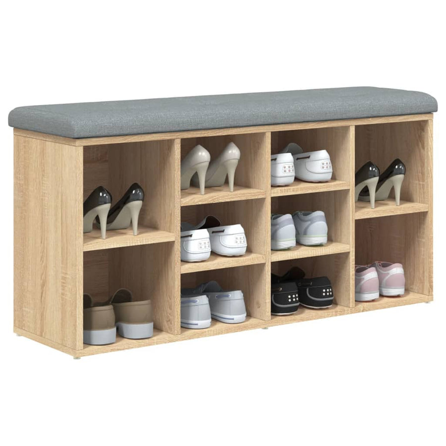 Schoenenbank Bewerkt Hout Kleurig 102 x 32 x 50 cm Sonoma eiken