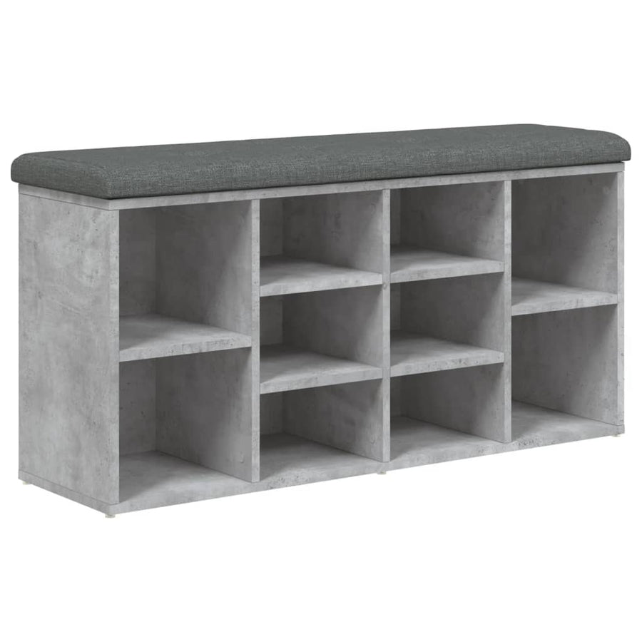 Schoenenbank Bewerkt Hout 102 x 32 x 50 cm Betongrijs