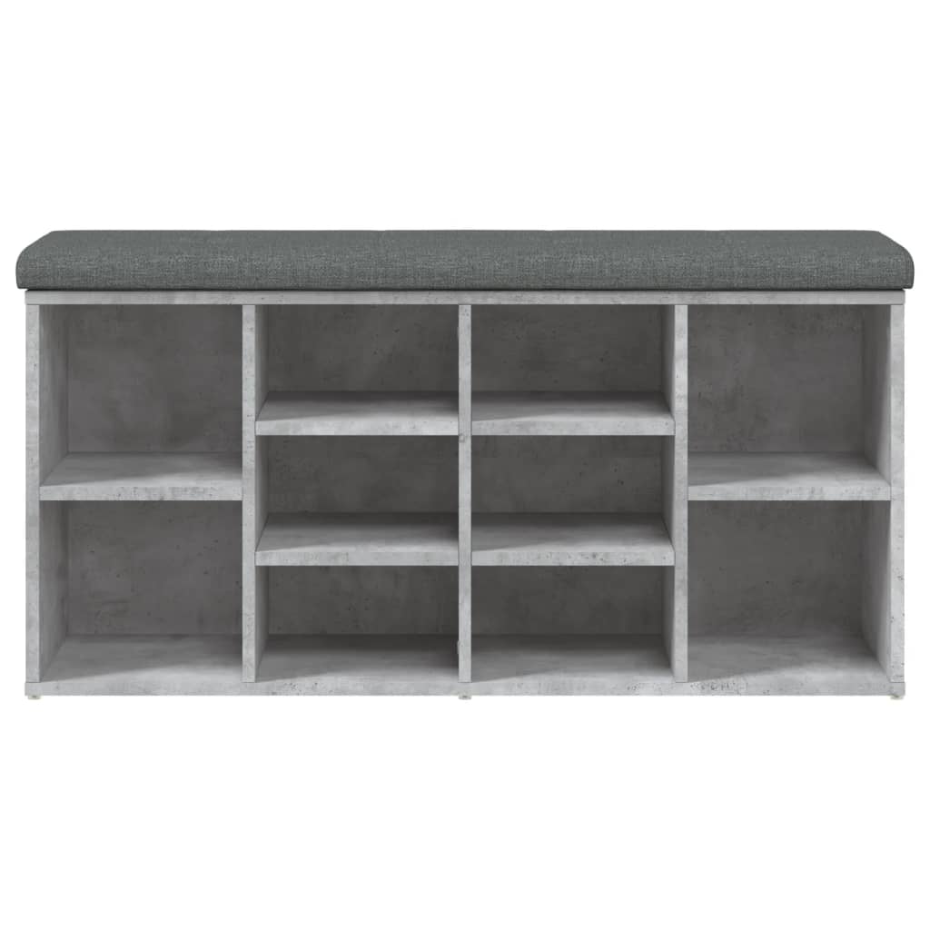 Schoenenbank Bewerkt Hout 102 x 32 x 50 cm Betongrijs