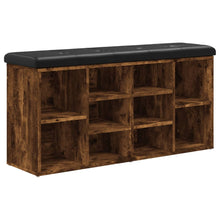 Schoenenbank 102x32x50 cm bewerkt hout gerookt eikenkleurig