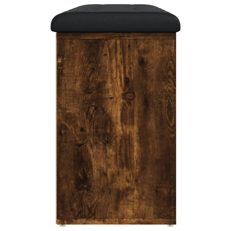 Schoenenbank 102x32x50 cm bewerkt hout gerookt eikenkleurig