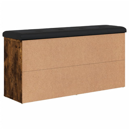 Schoenenbank 102x32x50 cm bewerkt hout gerookt eikenkleurig