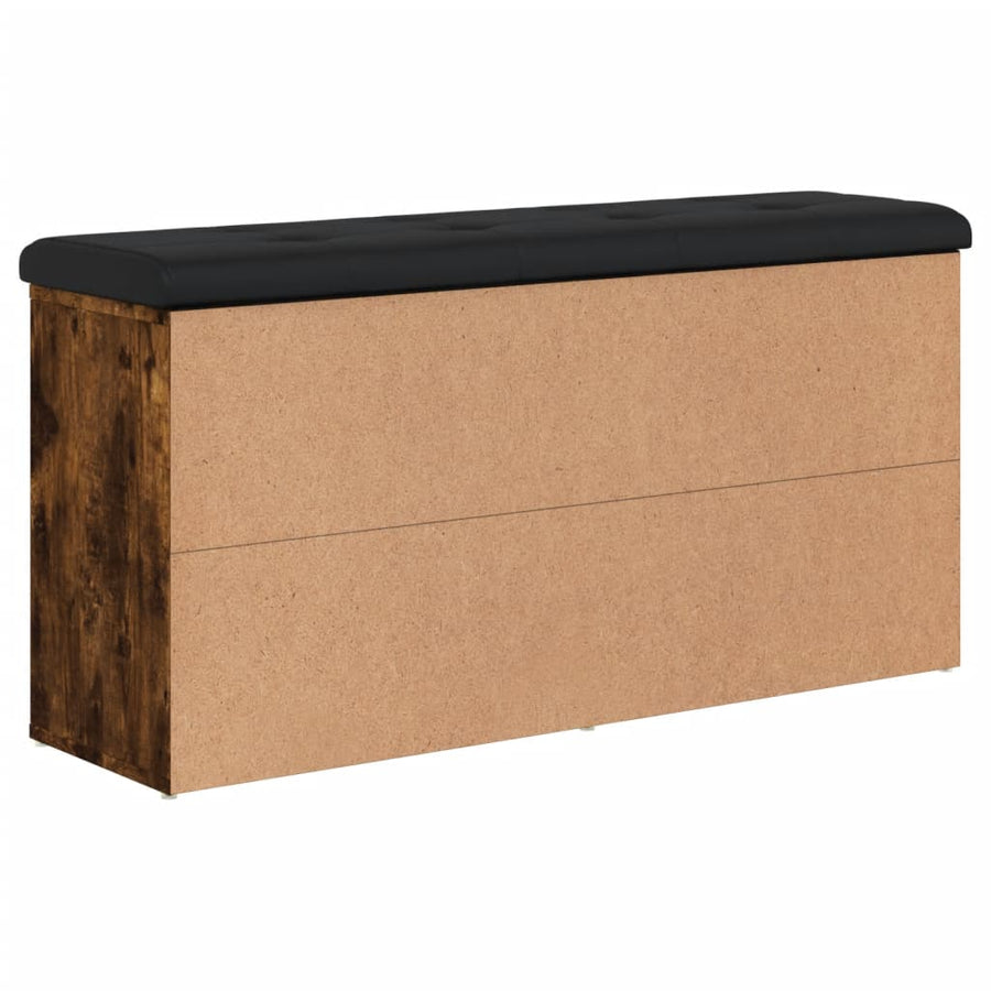 Schoenenbank 102x32x50 cm bewerkt hout gerookt eikenkleurig
