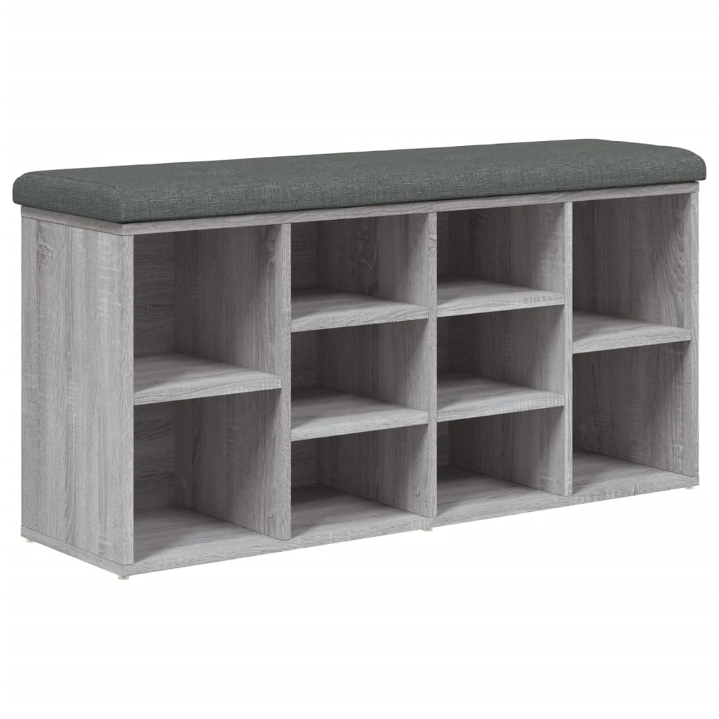 Schoenenbank Bewerkt Hout Eikenkleur 102 x 32 x 50 cm Grijs sonoma