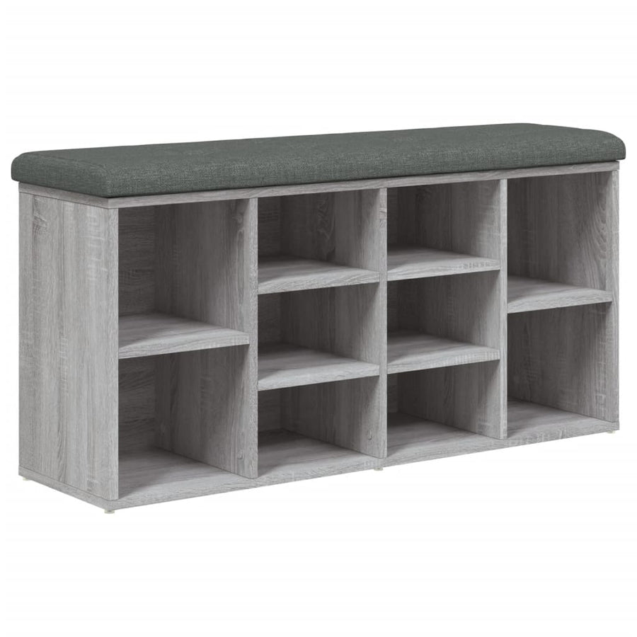 Schoenenbank Bewerkt Hout Eikenkleur 102 x 32 x 50 cm Grijs sonoma