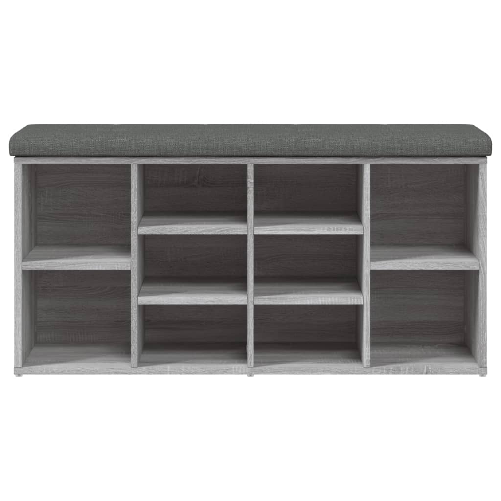 Schoenenbank Bewerkt Hout Eikenkleur 102 x 32 x 50 cm Grijs sonoma