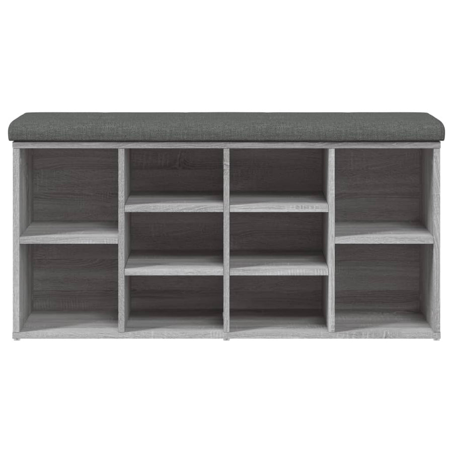 Schoenenbank Bewerkt Hout Eikenkleur 102 x 32 x 50 cm Grijs sonoma