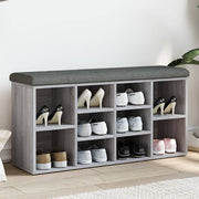 Schoenenbank 102x32x50 cm bewerkt hout grijs