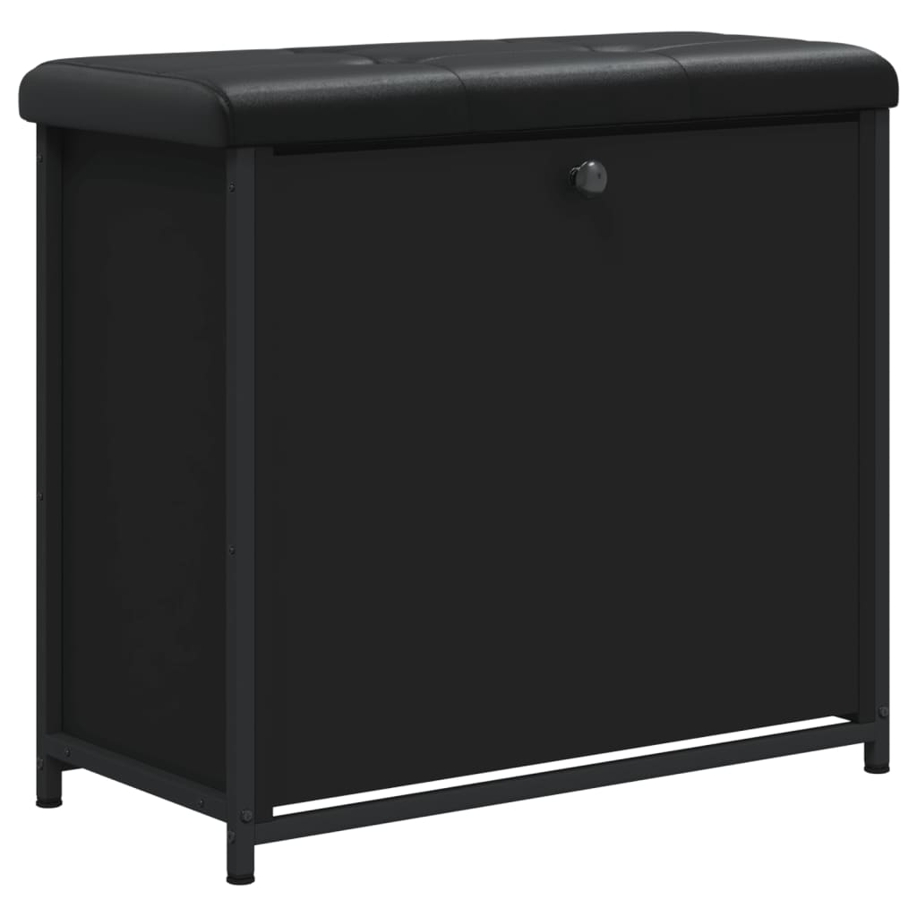 Schoenenbankje Met Klaplade 62 x 32 x 56 cm Zwart