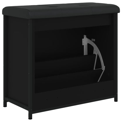 Schoenenbankje Met Klaplade 62 x 32 x 56 cm Zwart