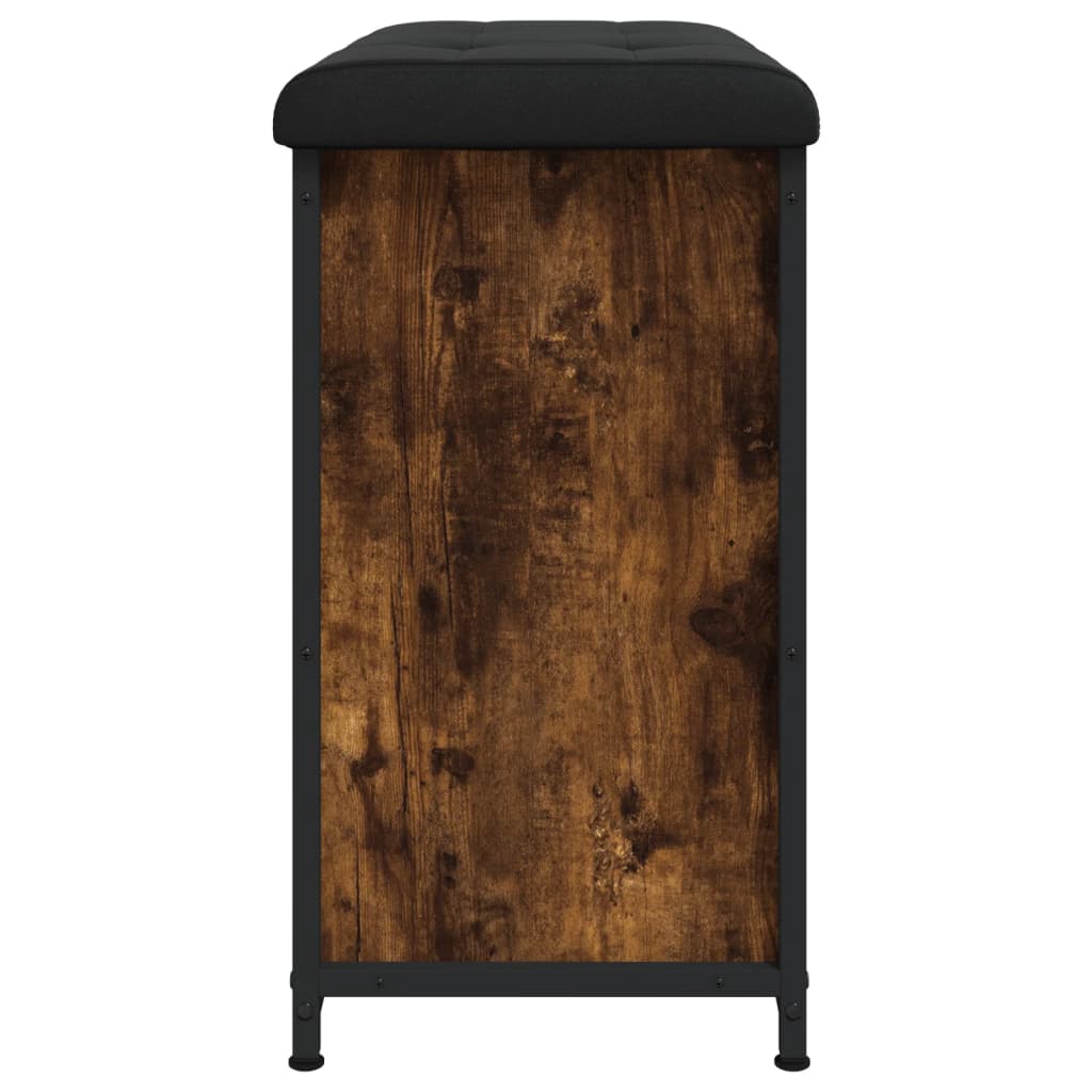 Schoenenbankje Met Klaplade Kleurig 62 x 32 x 56 cm Gerookt eiken