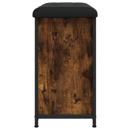 Schoenenbankje Met Klaplade Kleurig 62 x 32 x 56 cm Gerookt eiken