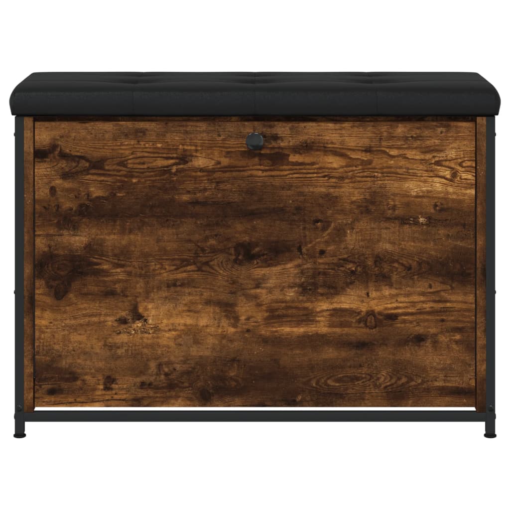 Schoenenbankje Met Klaplade Kleurig 82 x 32 x 56 cm Gerookt eiken