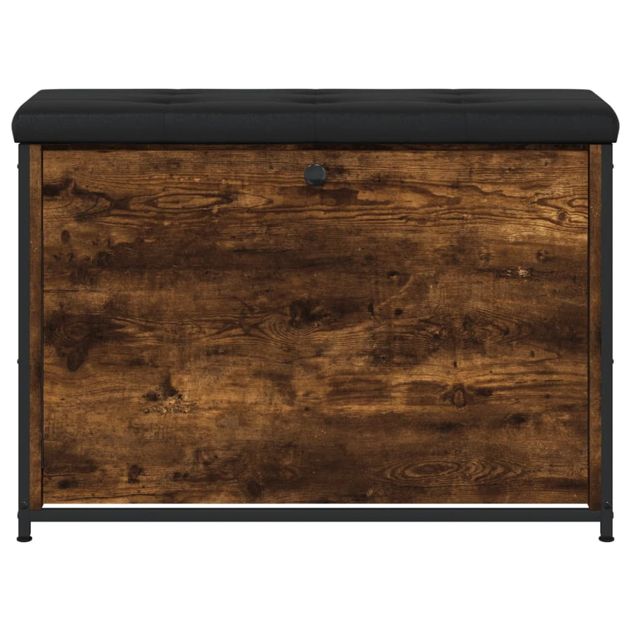 Schoenenbankje Met Klaplade Kleurig 82 x 32 x 56 cm Gerookt eiken