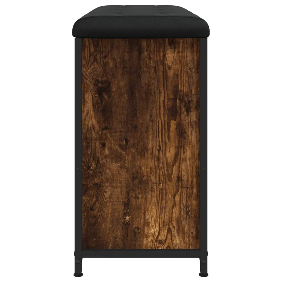 Schoenenbankje Met Klaplade Kleurig 82 x 32 x 56 cm Gerookt eiken