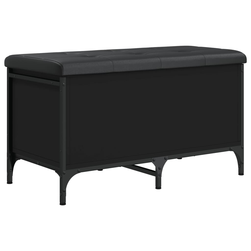 Opbergbankje 82x42x45 cm bewerkt hout zwart