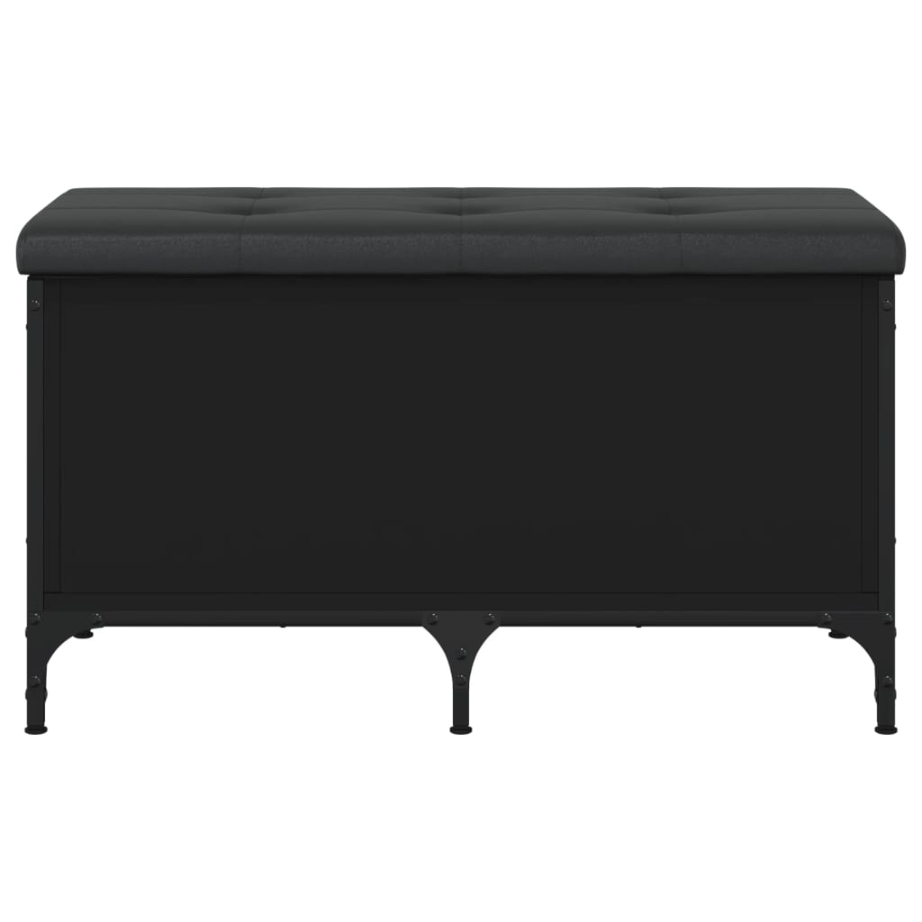 Opbergbankje 82x42x45 cm bewerkt hout zwart